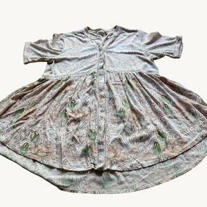 Anthropologie Akemi + Kin size XS Veria Pink Floral Short Sleeve Tunic